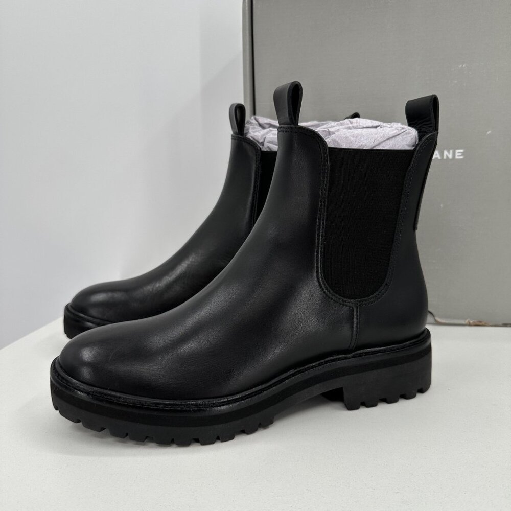 Everlane The Lug Chelsea Boot in Black sz 8.5 Women's Leather Ankle Chunky Sole - Picture 2 of 12